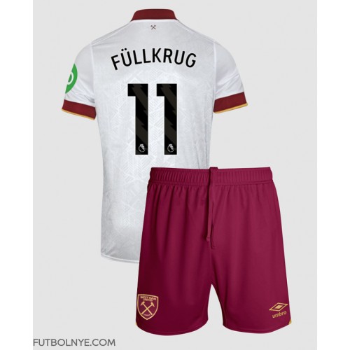 Camiseta West Ham United Niclas Fullkrug #11 Tercera Equipación para niños 2024-25 manga corta (+ pantalones cortos)